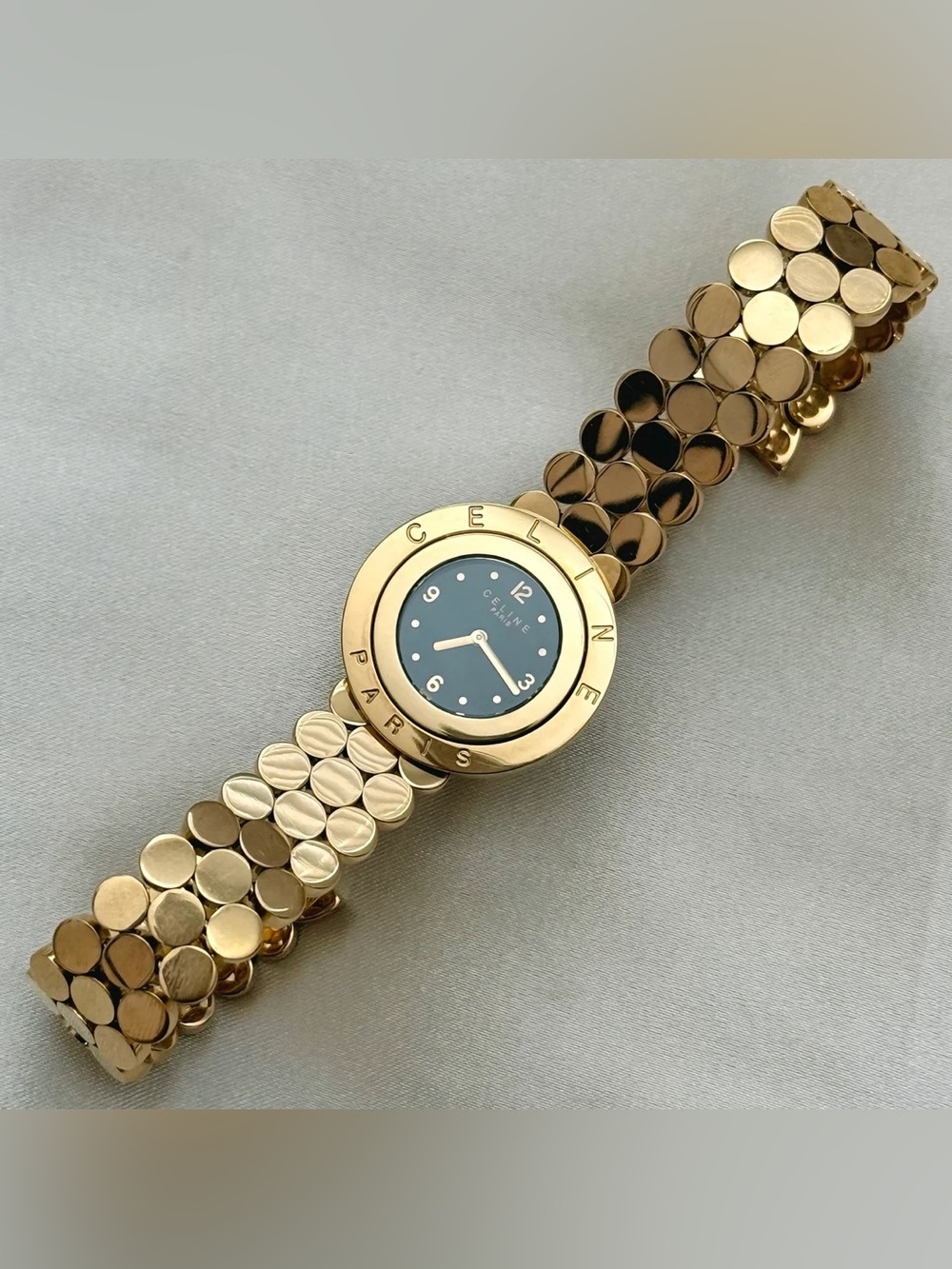 AUTHENTIC VERY RARE VINTAGE CELINE GOLD WATCH - Picture 4 of 8